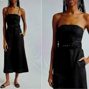 Zimmerman Black Golden Belted Linen. Jumpsuit Size 4 Fits Like 12  Missing Belt